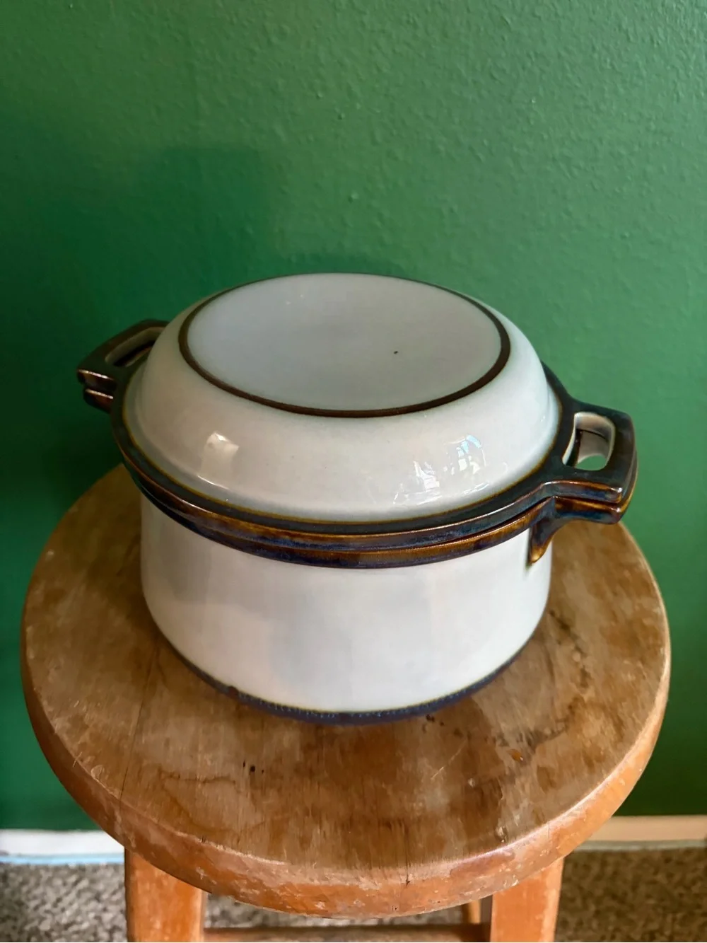 Vintage Covered Casserole 405 by Tema Stoneware Copenhagen 2 QT